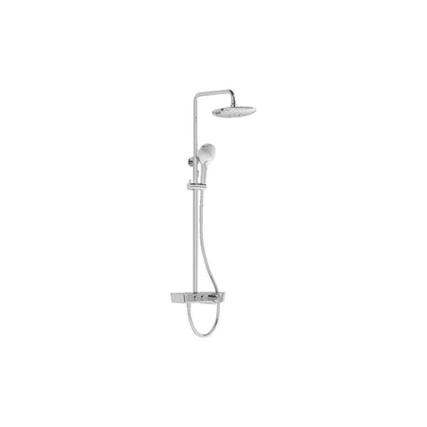 VitrA Aquaheat Charm 240 Shower Set w/2-Function Overhead & Shelf - Chrome - Unbeatable Bathrooms