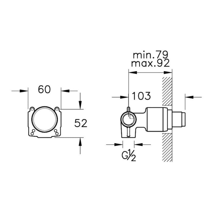 VitrA Concealed Part for Shower Diverter (2-Way) - Unbeatable Bathrooms