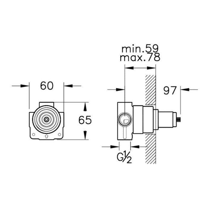 VitrA Concealed Part for Shower Diverter (3-Way) - Unbeatable Bathrooms