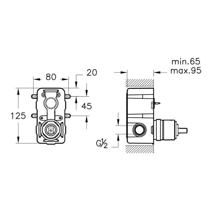 VitrA Concealed Part for Wall Mounted Bath/Shower Mixer - Unbeatable Bathrooms
