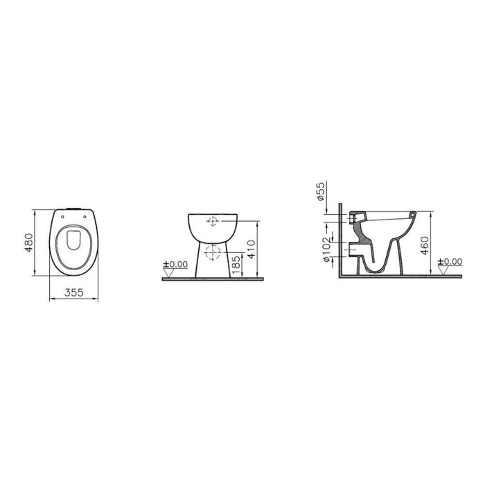 VitrA Conforma Accessible Back to Wall Pan Only - White - Unbeatable Bathrooms