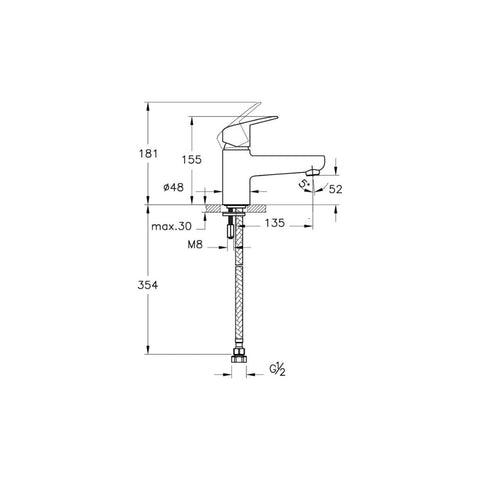 VitrA Flow Round Monohole Bath Filler - Chrome - Unbeatable Bathrooms