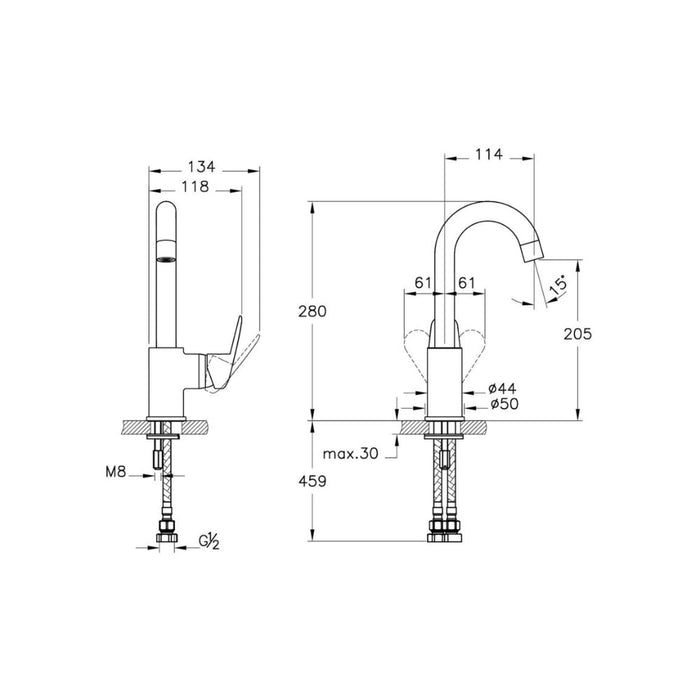 VitrA Flow Round Swivel Basin Mixer - Chrome - Unbeatable Bathrooms