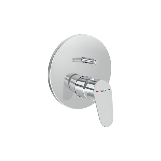 VitrA Flow Round Wall Mounted Bath Mixer Valve - Chrome - Unbeatable Bathrooms