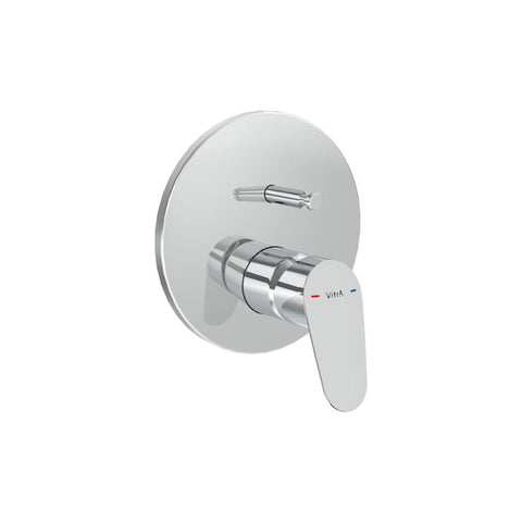 VitrA Flow Round Wall Mounted Bath Mixer Valve - Chrome - Unbeatable Bathrooms