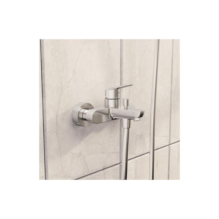 VitrA Flow Round Wall Mounted Bath/Shower Mixer - Chrome - Unbeatable Bathrooms