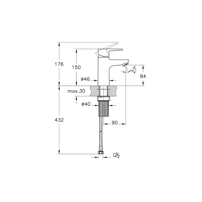 VitrA Flow Soft Basin Mixer - Unbeatable Bathrooms