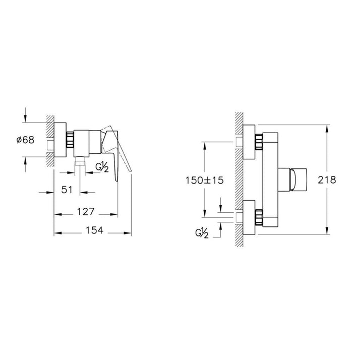 VitrA Flow Soft Wall Mounted Shower Mixer - Unbeatable Bathrooms