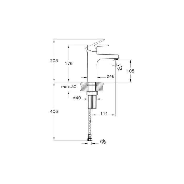 VitrA Flow Square Large Basin Mixer - Unbeatable Bathrooms