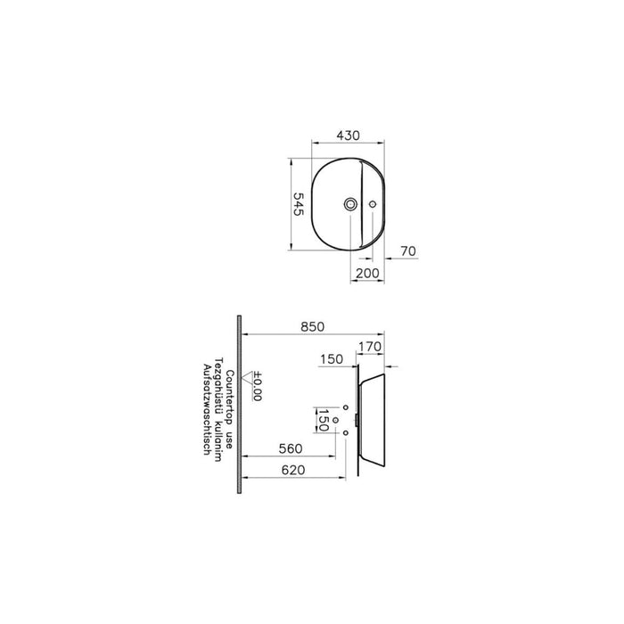 VitrA Geo Basin with Overflow - White - Unbeatable Bathrooms