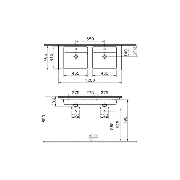 VitrA Integra Vanity Basin with Overflow - White - Unbeatable Bathrooms