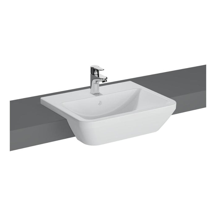 VitrA Integra 1TH Semi Recessed Basin - White - Unbeatable Bathrooms