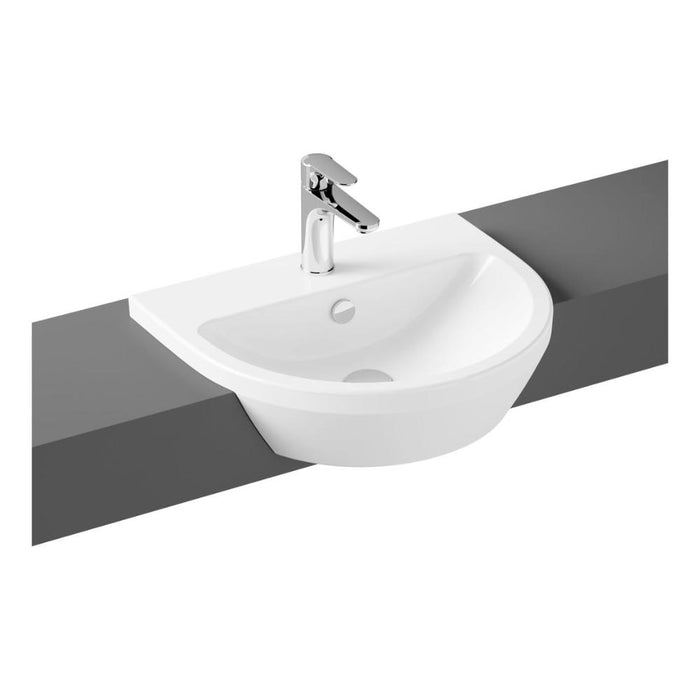 VitrA Integra 1TH Semi Recessed Basin - White - Unbeatable Bathrooms