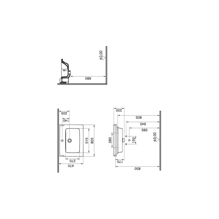 VitrA Integra Classic 1TH Vanity Basin w/Overflow - White - Unbeatable Bathrooms