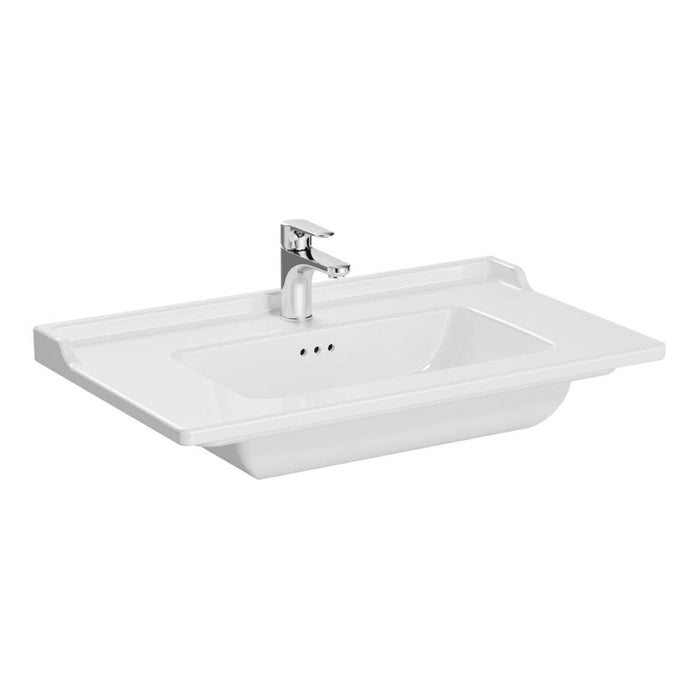 VitrA Integra Classic 1TH Vanity Basin w/Overflow - White - Unbeatable Bathrooms