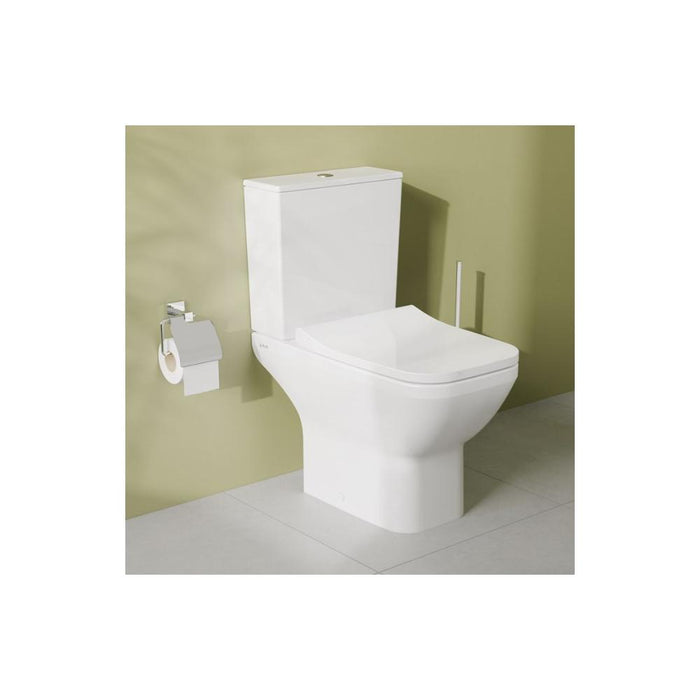 VitrA Integra Square Rimless Open Back Close Coupled Pan Only - White - Unbeatable Bathrooms