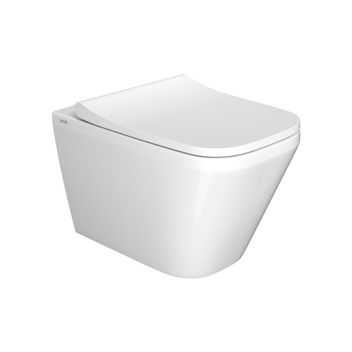 VitrA Integra Square Rimless Wall Hung Pan Only - White - Unbeatable Bathrooms