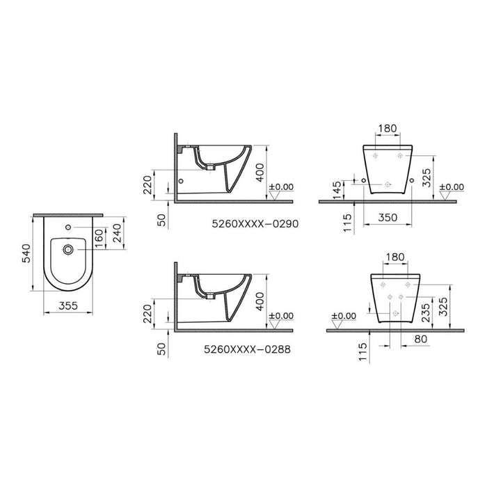 VitrA Integra Wall Hung Bidet - White - Unbeatable Bathrooms