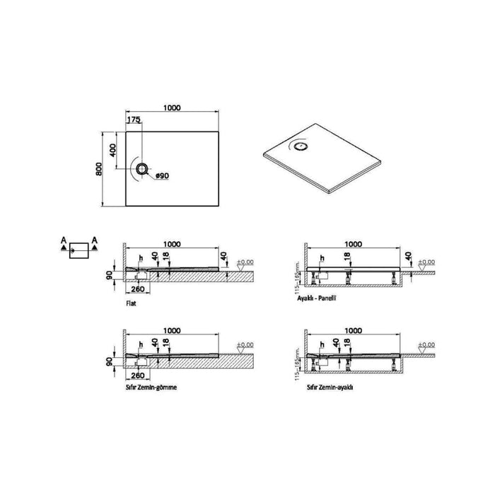 VitrA Leaf Rectangular Tray - Unbeatable Bathrooms