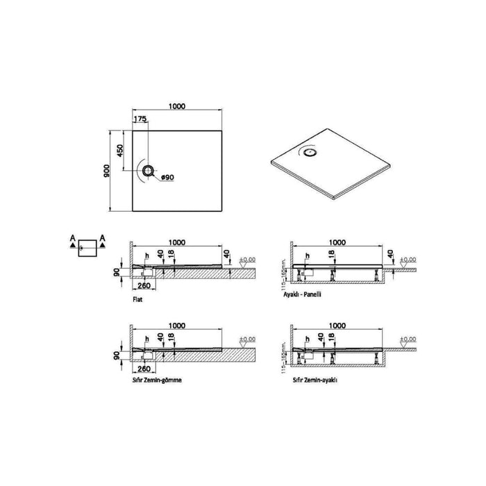 VitrA Leaf Rectangular Tray - Unbeatable Bathrooms