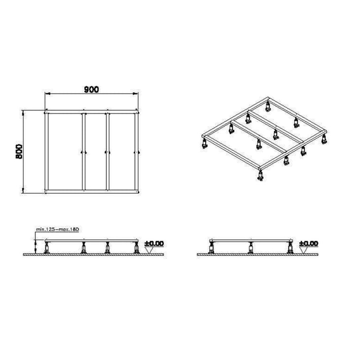 VitrA Leaf Shower Tray Leg Set - Unbeatable Bathrooms