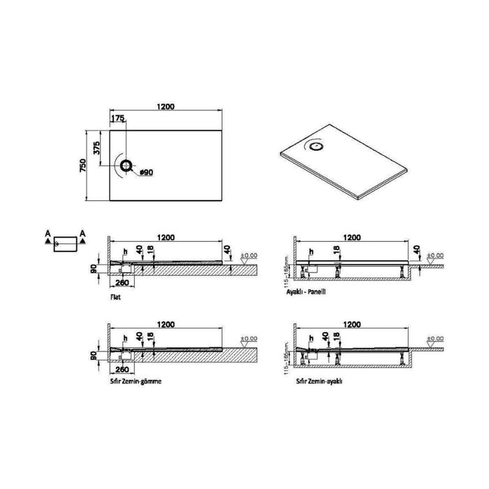 VitrA Leaf Rectangular Tray - Unbeatable Bathrooms