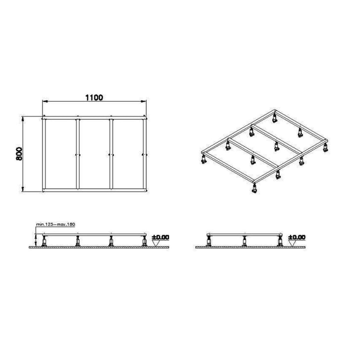 VitrA Leaf Shower Tray Leg Set - Unbeatable Bathrooms