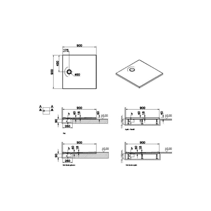 VitrA Leaf Square Tray - Unbeatable Bathrooms