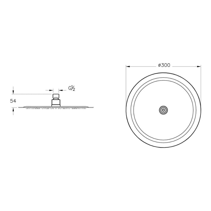 VitrA Lite 300mm Showerhead - Unbeatable Bathrooms
