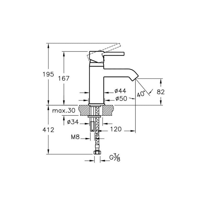 VitrA Minimax S Basin Mixer - Chrome - Unbeatable Bathrooms