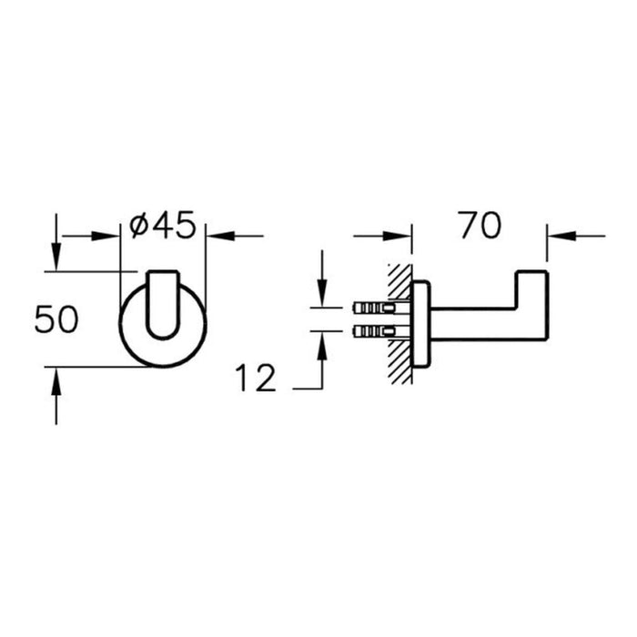 VitrA Minimax S Bathrobe Hook - Chrome - Unbeatable Bathrooms