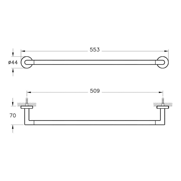 VitrA Minimax S Single Towel Rail - Chrome - Unbeatable Bathrooms
