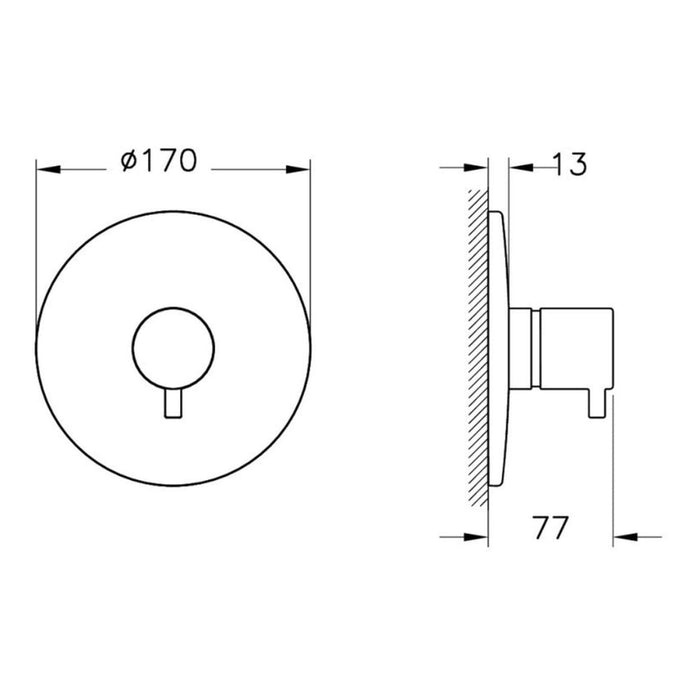VitrA Origin 3-Way Diverter - Chrome - Unbeatable Bathrooms