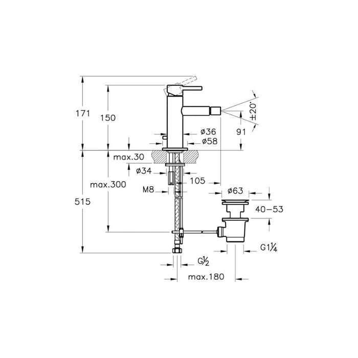 VitrA Origin Bidet Mixer - Unbeatable Bathrooms