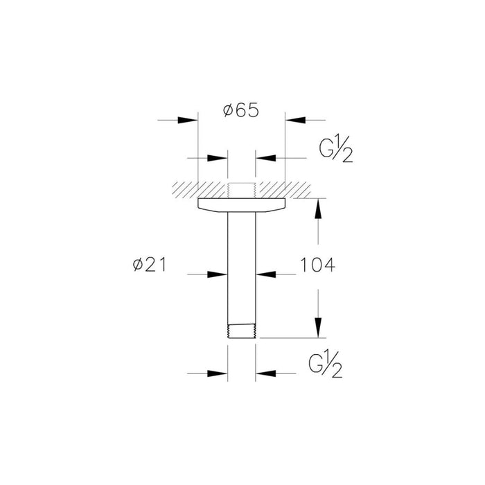 VitrA Origin Ceiling Mounted Connection Pipe (Short) - Unbeatable Bathrooms