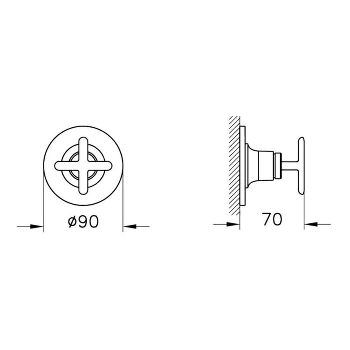 VitrA Origin Classic Built-In 3-Way Diverter - Unbeatable Bathrooms