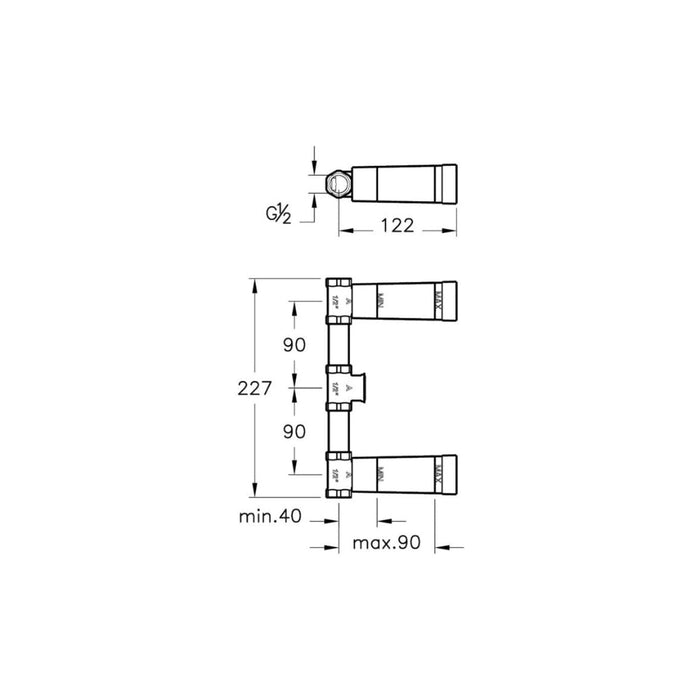 VitrA Origin Classic Concealed Part for 3TH Basin Mixers - Unbeatable Bathrooms