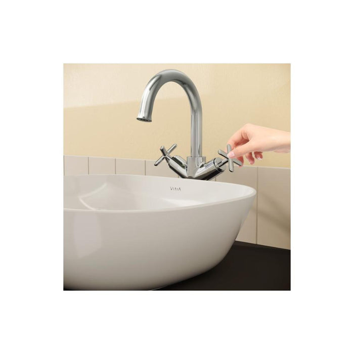 VitrA Origin Classic Tall Basin Mixer (Cross Handles) - Unbeatable Bathrooms