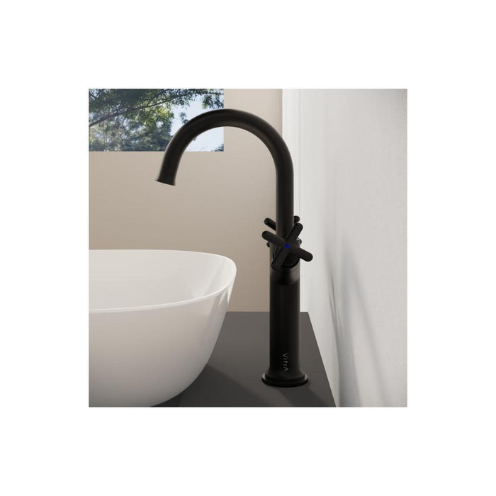VitrA Origin Classic Tall Basin Mixer (Cross Handles) - Unbeatable Bathrooms