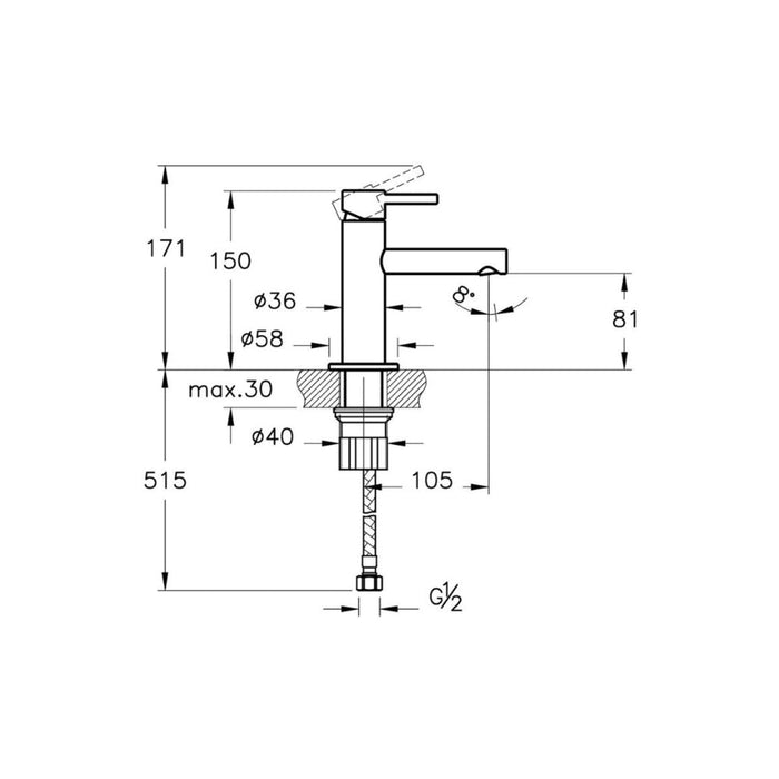 VitrA Origin Compact Basin Mixer - Unbeatable Bathrooms
