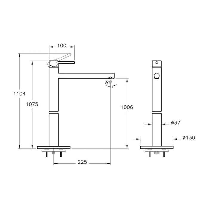 VitrA Origin Floor Standing Basin Mixer - Unbeatable Bathrooms