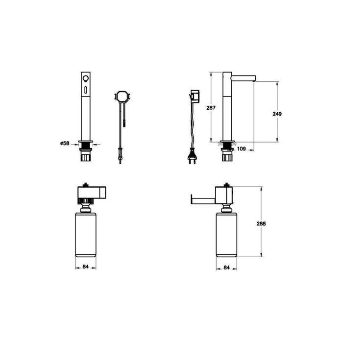 VitrA Origin Touch Free Tall Soap Dispenser (Mains) - Unbeatable Bathrooms