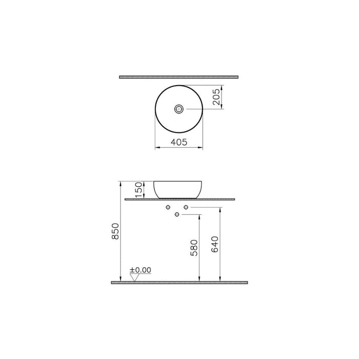 VitrA Outline Recycled 0TH Basin Only - Matt Taupe - Unbeatable Bathrooms