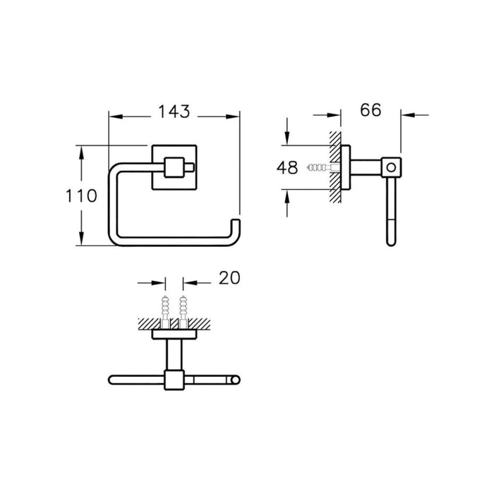 VitrA Q-Line Toilet Roll Holder - Chrome - Unbeatable Bathrooms