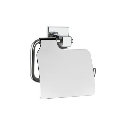 VitrA Q-Line Toilet Roll Holder w/Cover - Chrome - Unbeatable Bathrooms