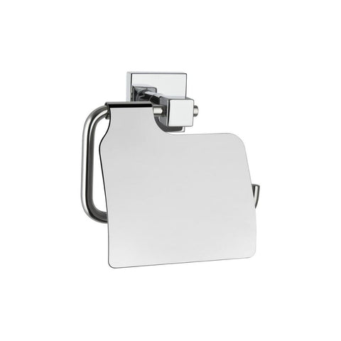 VitrA Q-Line Toilet Roll Holder w/Cover - Chrome - Unbeatable Bathrooms