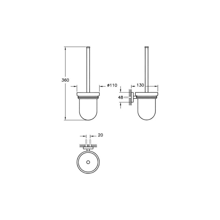VitrA Q-Line WC Brush Holder - Chrome - Unbeatable Bathrooms