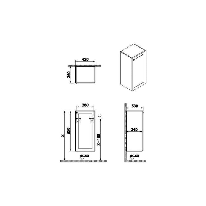 VitrA Root Classic 40cm 1 Door Lower/Base Unit - Unbeatable Bathrooms