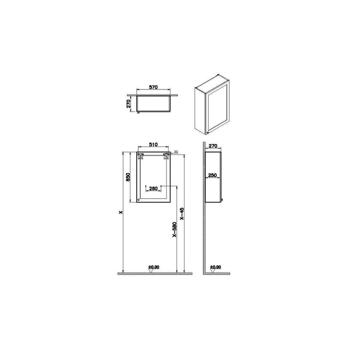 VitrA Root Classic 60cm 1 Door Upper/Wall Unit - Unbeatable Bathrooms