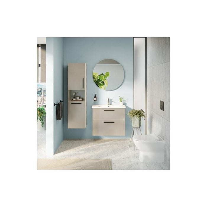 VitrA Root Flat 40cm 2 Door Semi-Tall Unit w/Laundry Basket - Unbeatable Bathrooms